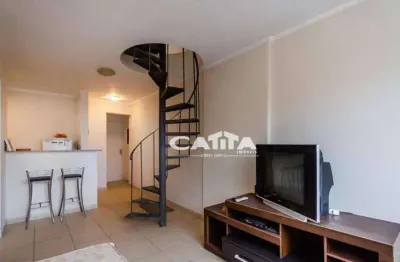 Apartamento duplex com 2 dormitórios e 1 vaga à venda, 105 m² por r$ 480.000 - josé menino - santos/sp