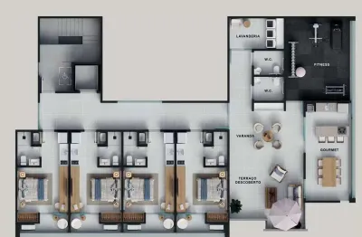 Apartamento com 1 quarto à venda na Rua Aristóteles Braga, São Pedro, Juiz de Fora