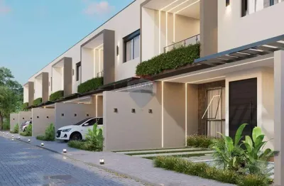 Village novo em arembepe – 2 suítes, garagem privativa e lazer completo