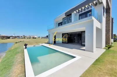 Sobrado beira de lago com 05 suítes, elevador, semi mobiliado