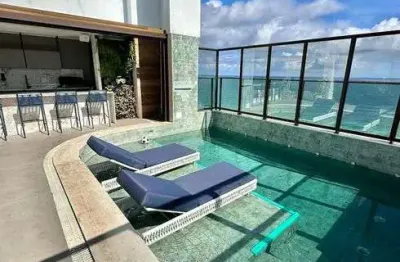 Cobertura duplex de alto luxo no condomínio d'azur com 4 suítes 374m2, porteira fechada