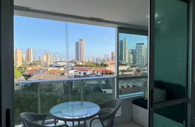 Apartamento mundo plaza quarto e sala, mobiliado com varanda.