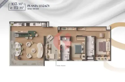 Apartamento para venda com 3 dormitórios sendo suíte, 2 vagas de garagem e hobby box