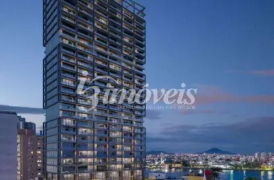 Apartamento loft à venda, quarto integrado, 1 vaga, ed. lotisa downtown, centro, itajaí-sc