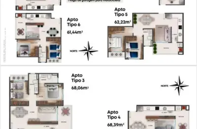 Apartamento à venda, 2 quartos, 1 vaga para carro, e moto, ed. reserva são vicente, bairro são vicente, itajaí-sc
