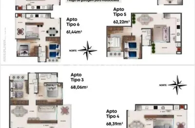 Apartamento à venda, 2 quartos, 1 vaga para carro, e moto, ed. reserva são vicente, bairro são vicente, itajaí-sc