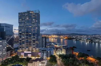 Apartamento studio à venda, vista mar definitiva, 1 quarto, 1 vaga, ed. lotisa downtown, centro, itajaí-sc