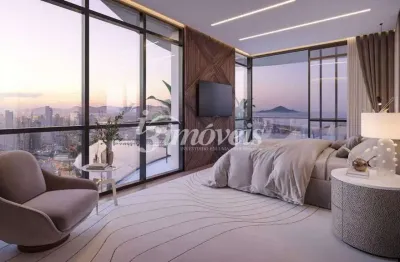 Apartamento à venda, com vista definitiva para rio e mar, com 4 quartos, sendo 4 suítes, ed. skyline, bairro fazenda, itajaí-sc