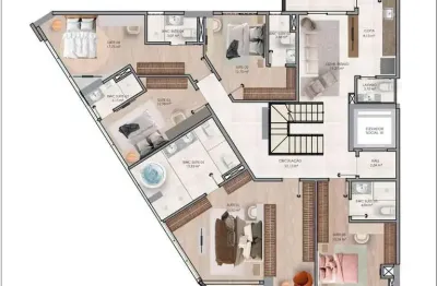 Apartamento cobertura duplex com piscina à venda, possui 5 suítes e 5 vagas privativas, bairro fazenda, itajaí