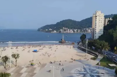 Amplo apartamento de 2 quartos com vista para o mar no centro de são vicente /sp