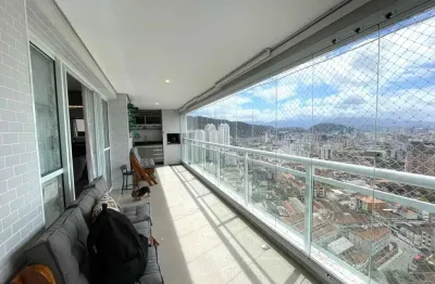 Venda apto de 131m² com 4 quartos, 1 suíte, vista mar e lazer completo, no orquidário, santos, sp