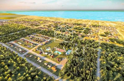 Terreno em condomínio fechado à venda na praia do ervino, são francisco do sul , 450 m2 por r$ 250.000