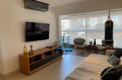 Lindo apartamento à venda, projetado por arquiteto, cozinha conceito aberto, integrada à sala, terraço incorporado. gonzaga, santos-sp.