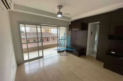Apartamento para locação no gonzaga, santos-sp. com 1 quarto, lazer e vaga demarcada.