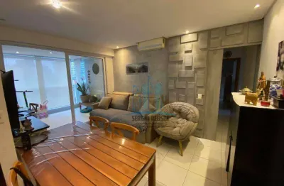 Belo apartamento à venda no gonzaga, santos-sp., em excelente localização próximo à praça independência. varanda, andar alto, 2 suítes, lazer.