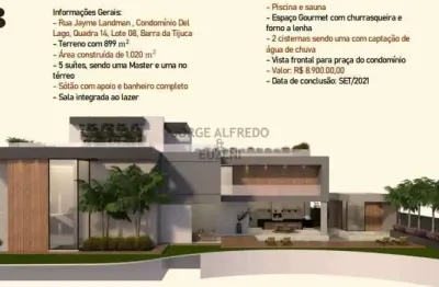 Casa em condomínio fechado com 5 quartos à venda na rua jayme landman, barra da tijuca, rio de janeiro, 1020 m2 por r$ 8.900.000