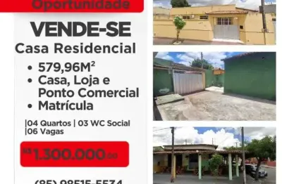 Imóvel para venda tem 579 metros quadrados com 4 quartos em alto da balança - fortaleza - ce