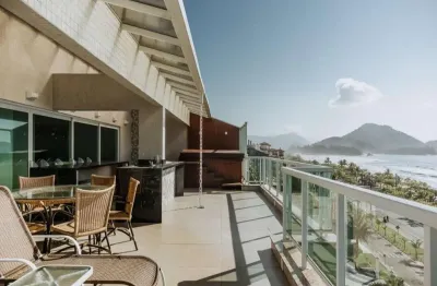 Magnífica cobertura duplex frente ao mar, à venda, na melhor região da praia grande, em ubatuba.