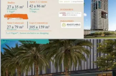 Studio à venda em mogi das cruzes-sp: cozinha,1 quarto, 1 sala, 1 banheiro, 1 vaga de garagem, 33m² no centro cívico.