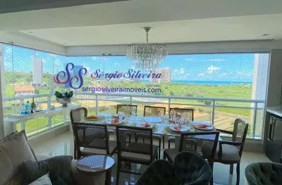 Apartamento com varanda gourmet vista mar no living resort.