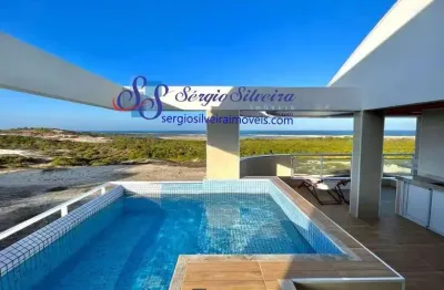 Cobertura mobiliada para aluguel em porto das dunas com vista deslumbrante para o mar!