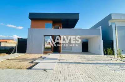 Casa com 3 suítes e áera com gourmet em condomínio de alto padrão
