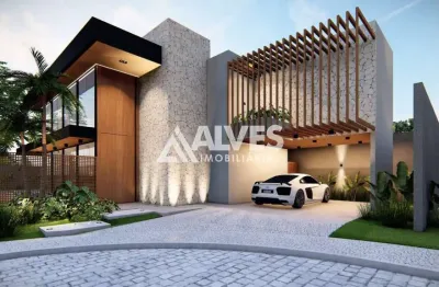 Casa com 4 suítes com closet e varanda piscina e gourmet completa