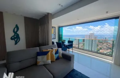 Apartamento semi mobiliado - com 103m² em petrópolis - andar alto, vista mar