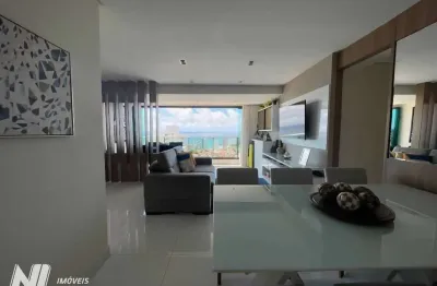 Apartamento semi mobiliado - com 103m² em petrópolis - andar alto, vista mar