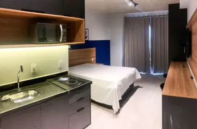 Studio locação moema com 1 quarto,  30m² mobiliado e lazer club.