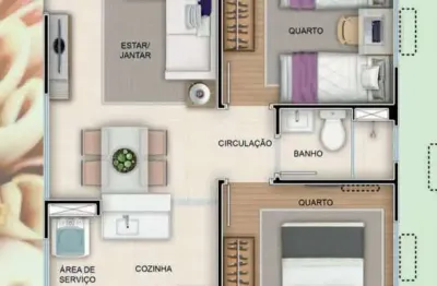 Apartamento para Venda em Lauro de Freitas, Vida Nova, 2 dormitórios, 1 banheiro, 1 vaga