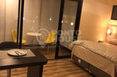 Studio para locação no bairro campo belo, 1 suíte, 1 vaga, mobiliado