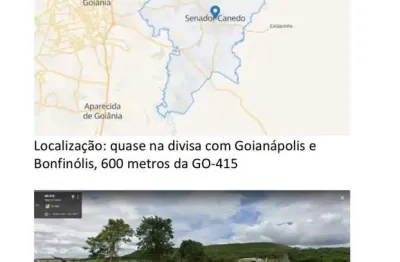 Chácara senador canedo  área / terreno à venda, 20000 por r$ 290.000 no setor área rural de senador canedo ad17427