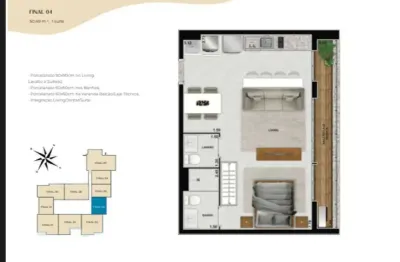 Ágio  azure  marista- 52m² apartamento com 1 quarto(s) e 1 banheiro(s) à venda, 52 por r$ 630.000 no setor setor marista vn18409