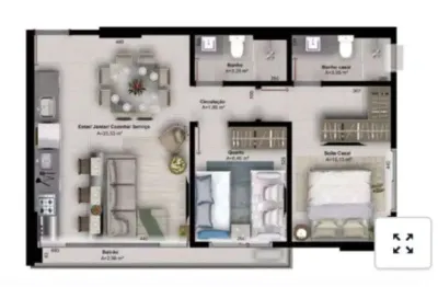 Ágio apartamento  2 quartos 1 suíte 66m2  lux oeste setor oeste goiânia  apartamento com 2 quarto(s) e 2 banheiro(s) à venda, 66.95 por r$ 737.123 no setor setor marista ad23688