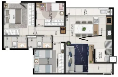Ágio wish 211 3 q apartamento com 3 quarto(s) e 2 banheiro(s) à venda, 76.3 por r$ 680.000 no setor jardim américa vn24163