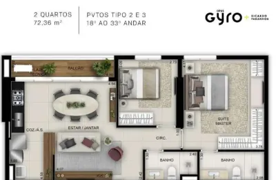 Ágio ágio opus gyro ricardo paranhos - valor de oportunidade apartamento com 2 quarto(s) e 2 banheiro(s) à venda, 73 por r$ 860.000 no setor setor marista ta31559