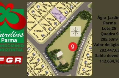 Ágio  lote no condomínio fechado jardins parma (ágio) lote à venda, 285.53 por r$ 395.082,41 no setor jardins parma	 ad32024