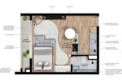 Ágio metropolitan bueno - flat flat com 1 quarto(s) e 1 banheiro(s) à venda, 37 por r$ 403.573,82 no setor setor bueno st32159