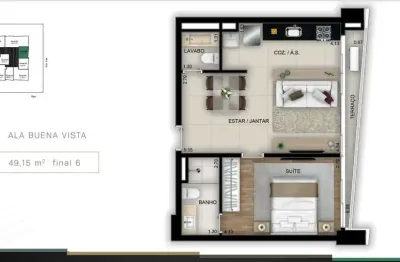 Flat - gyro vaca brava flat com 1 quarto(s) e 2 banheiro(s) à venda, 49.15 por r$ 735.000 no setor setor bueno vt24638
