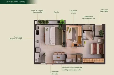 Ágio vendo ágio entreverdes 2q andar alto  apartamento com 2 quarto(s) e 2 banheiro(s) à venda, 70.09 por r$ 729.000 no setor setor pedro ludovico vt28583