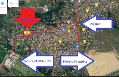 VENDO Terreno de esquina de frente para Avenida principal do Sol Nascente - LUZIÂNIA GO Área / Terreno à Venda, 3600.00 por R$ 620000.00 no setor Parque Sol Nascente TA26541