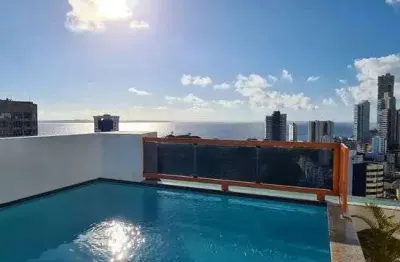 Flat com 1 dormitório para alugar, 42 m² por r$ 4.500,00/mês - barra - salvador/ba