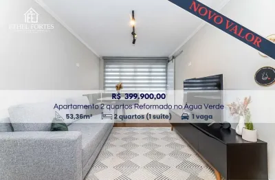 Apartamento térreo à venda no água verde | 2 quartos (1 suíte), reformado, 1 vaga – curitiba