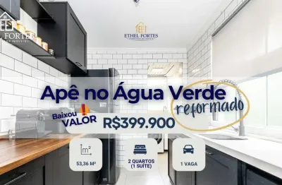 Apartamento térreo à venda no água verde | 2 quartos (1 suíte), reformado, 1 vaga – curitiba
