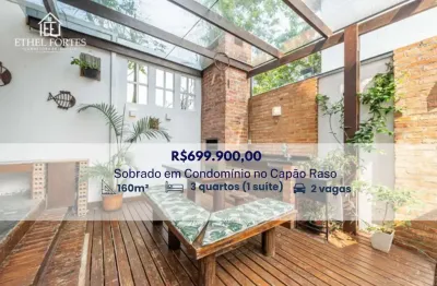 Sobrado em condominio com 160 m², 3 quartos, 2 vagas e espaço gourmet