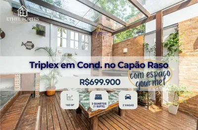 Sobrado em condominio com 160 m², 3 quartos, 2 vagas e espaço gourmet