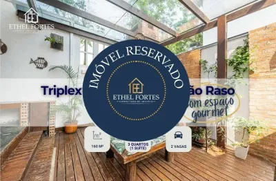 Sobrado em condominio com 160 m², 3 quartos, 2 vagas e espaço gourmet