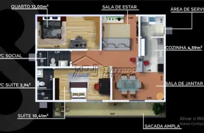 Apartamento com 2 quartos à venda na Rua Professora Otavia Raimundo da Silva, Jardim São Vicente, São José dos Campos