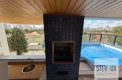 Apartamento com piscina e churrasqueira na varanda para locação e venda no brooklin novo!
